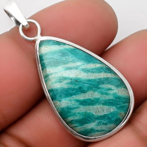 Russian Amazonite sterling silver pendants - Picture 2 of 5